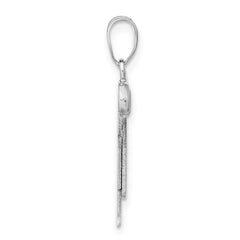 14k White Gold Small Boy Engravable Charm Mounting