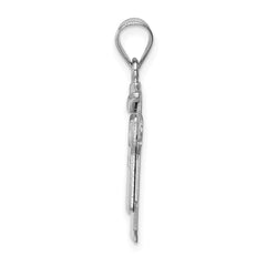 14k White Gold VS Diamond Kid Pendant - 15