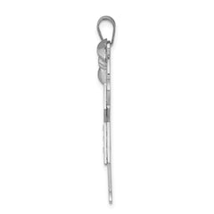 14k White Gold AA Diamond Kid Pendant - 17