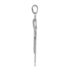 14k White Gold AA Diamond Kid Pendant - 20