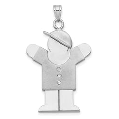 14k White Gold AA Diamond Kid Pendant - 20