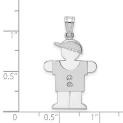 14k White Gold VS Diamond Kid Pendant - 21