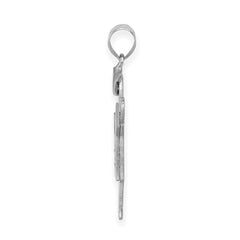 14k White Gold AAA Diamond Kid Pendant - 21
