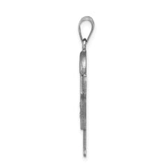 14k White Gold AAA Diamond Kid Pendant - 20