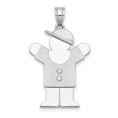 14k White Gold AAA Diamond Kid Pendant - 20