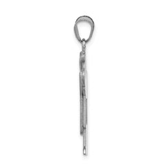 14k White Gold A Diamond Kid Pendant - 21