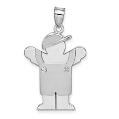 14k White Gold A Diamond Kid Pendant - 21