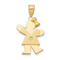 14k AAA Diamond Kid Pendant - 18