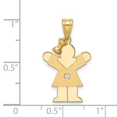 14k A Diamond Kid Pendant - 17