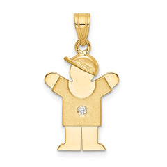14k AAA Diamond Kid Pendant - 3