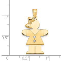 14k A Diamond Kid Pendant - 4