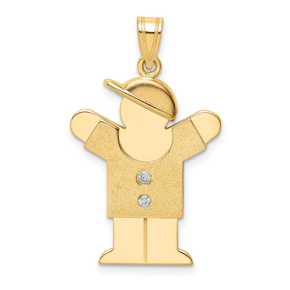 14k A Diamond Kid Pendant - 8