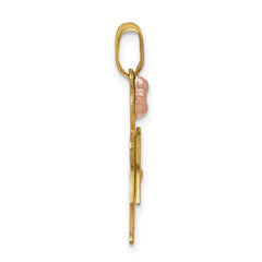 14k Two-tone AAA Diamond Kid Pendant