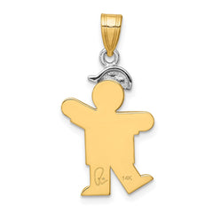 14k Two-tone AAA Diamond Kid Pendant - 4