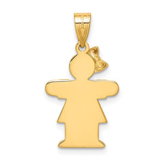 14k Two-tone A Diamond Kid Pendant - 14