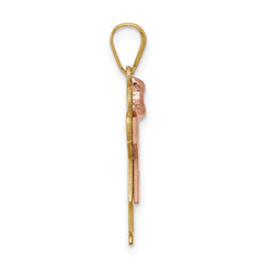 14k Two-tone A Diamond Kid Pendant - 2