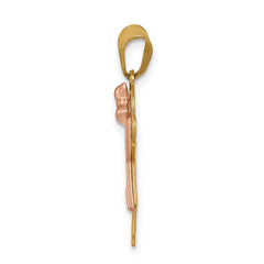 14k Two-tone VS Diamond Kid Pendant - 9