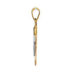 14k Two-tone AAA Diamond Kid Pendant - 5