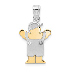14k Two-tone AAA Diamond Kid Pendant - 25