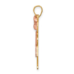 14k Two-tone A Diamond Kid Pendant - 26