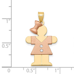 14k Two-tone A Diamond Kid Pendant - 26