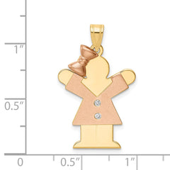14k Two-tone VS Diamond Kid Pendant - 27