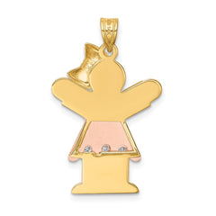 14k Two-tone AAA Diamond Kid Pendant - 8