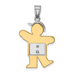 14k Two-tone A Diamond Kid Pendant - 6