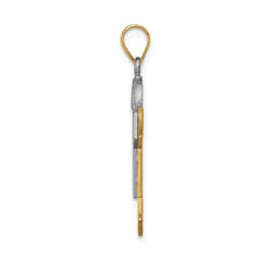 14k Two-tone VS Diamond Kid Pendant - 28