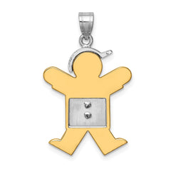 14k Two-tone VS Diamond Kid Pendant - 28