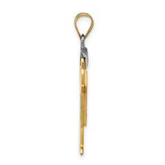 14k Two-tone A Diamond Kid Pendant - 28