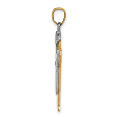 14k Two-tone A Diamond Kid Pendant - 29