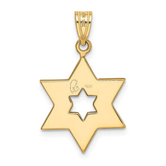 14K Two-Tone Star Of David Pendant - 2