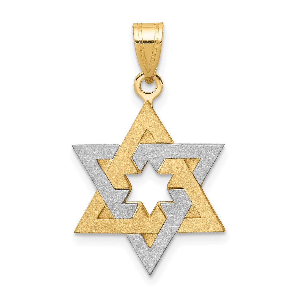 14K Two-Tone Star Of David Pendant - 2