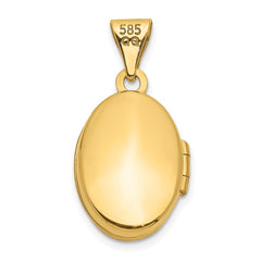 14k Beaded Scroll Design 13mm Oval Locket