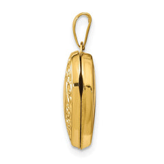 14k Polished Scrolled 15mm Heart Locket
