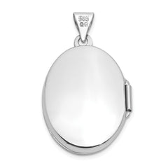 14k White Gold Scroll Design Domed 21mm Oval Locket