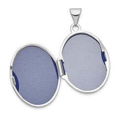14k White Gold Scroll Design Domed 21mm Oval Locket