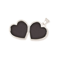 14k White Gold Polished Scrolled 15mm Heart Locket