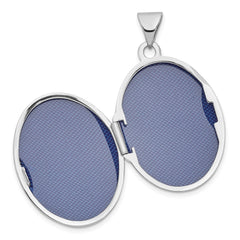 14k White Gold Heart and Scroll Border 21mm Oval Locket