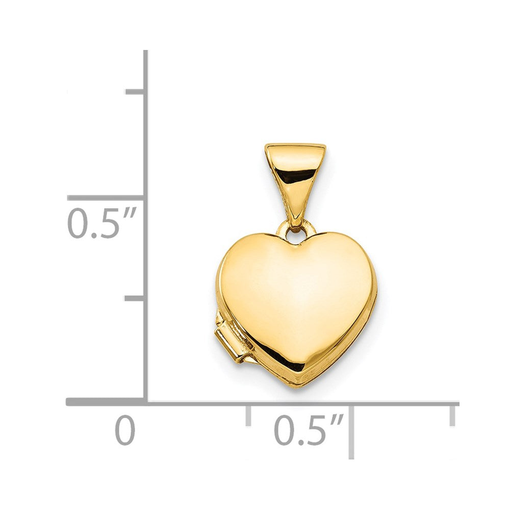 14k Polished Plain 10mm Heart Locket
