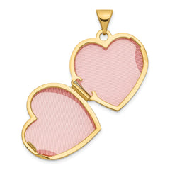 14K Polished Floral 18mm Heart Locket