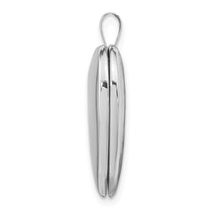 14K White Gold Polished Plain 20mm Heart Locket