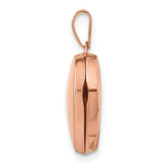 14k Rose Gold Polished Plain 15mm Heart Locket