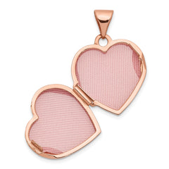14k Rose Gold Polished Plain 15mm Heart Locket
