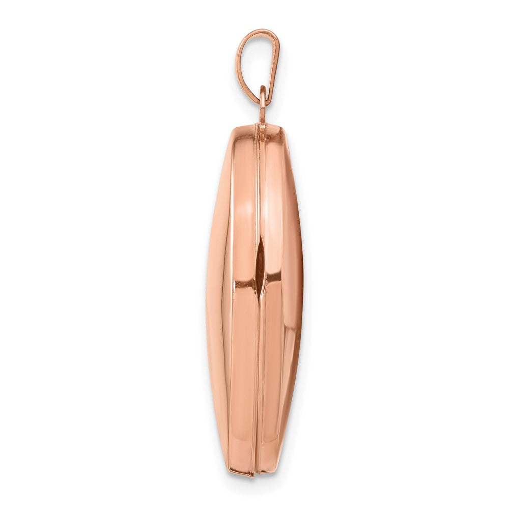 14k Rose Gold Polished 26mm Domed Oval Locket
