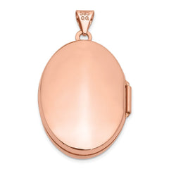 14k Rose Gold Polished Domed Plain 26mm Oval Locket