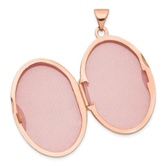 14k Rose Gold Polished Domed Plain 26mm Oval Locket