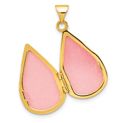 14k Polished 21x13mm Teardrop Locket