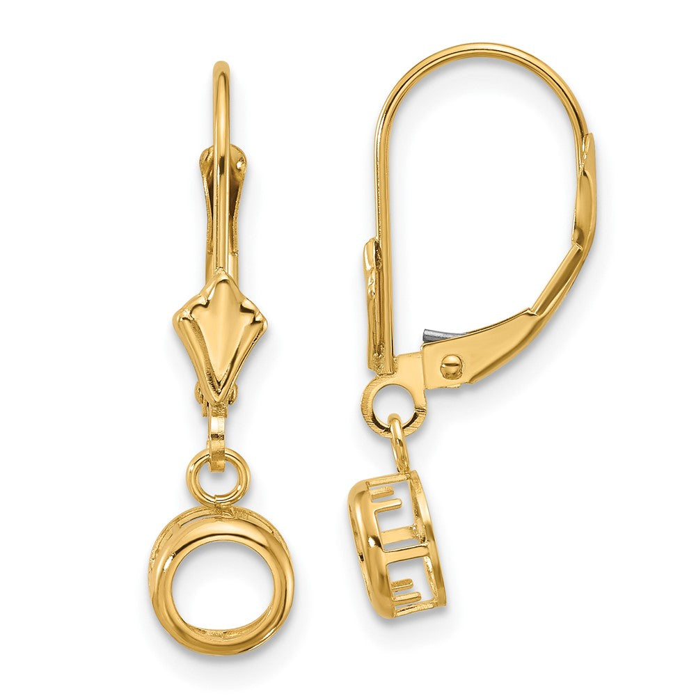14k 5mm Round Leverback Earring Mountings